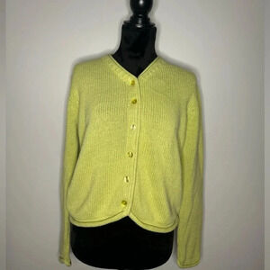 Vintage Cotton Gallagher Green Knit Cardigan size M